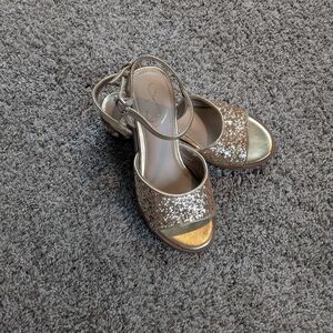 Gold Glitter Sandal Heels